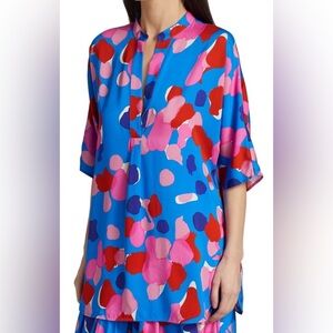 Piazza Sempione watercolor Flowy tunic size 44 floral blouse